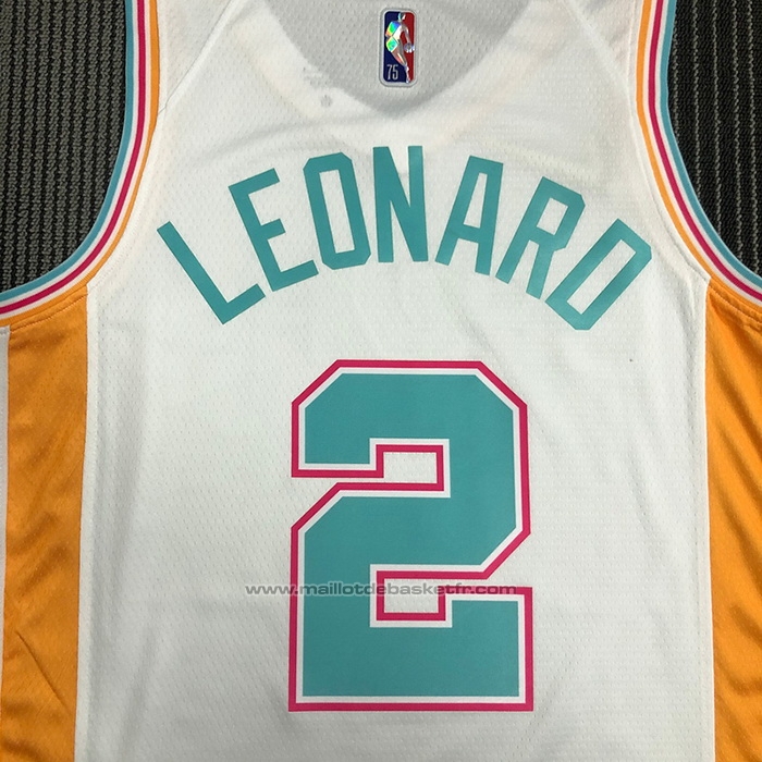 Maillot San Antonio Spurs Kawhi Leonard #2 Ville 2021-22 Blanc